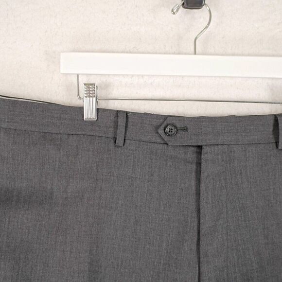Pronto Uomo Couture Wool Gray Flat Front High Rise Dress Pants 47/33 Lined Parti - Picture 3 of 8